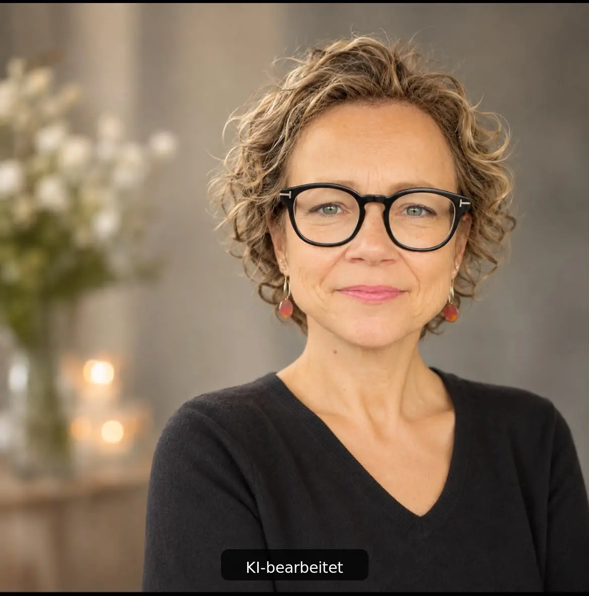 Porträt der Hochzeitsrednerin Yvonne Mende mit schwarzer Brille